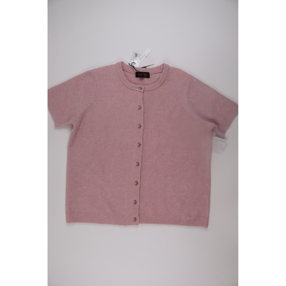 Truth Woman Sweater Cardigan Pink Solid 1X NWT